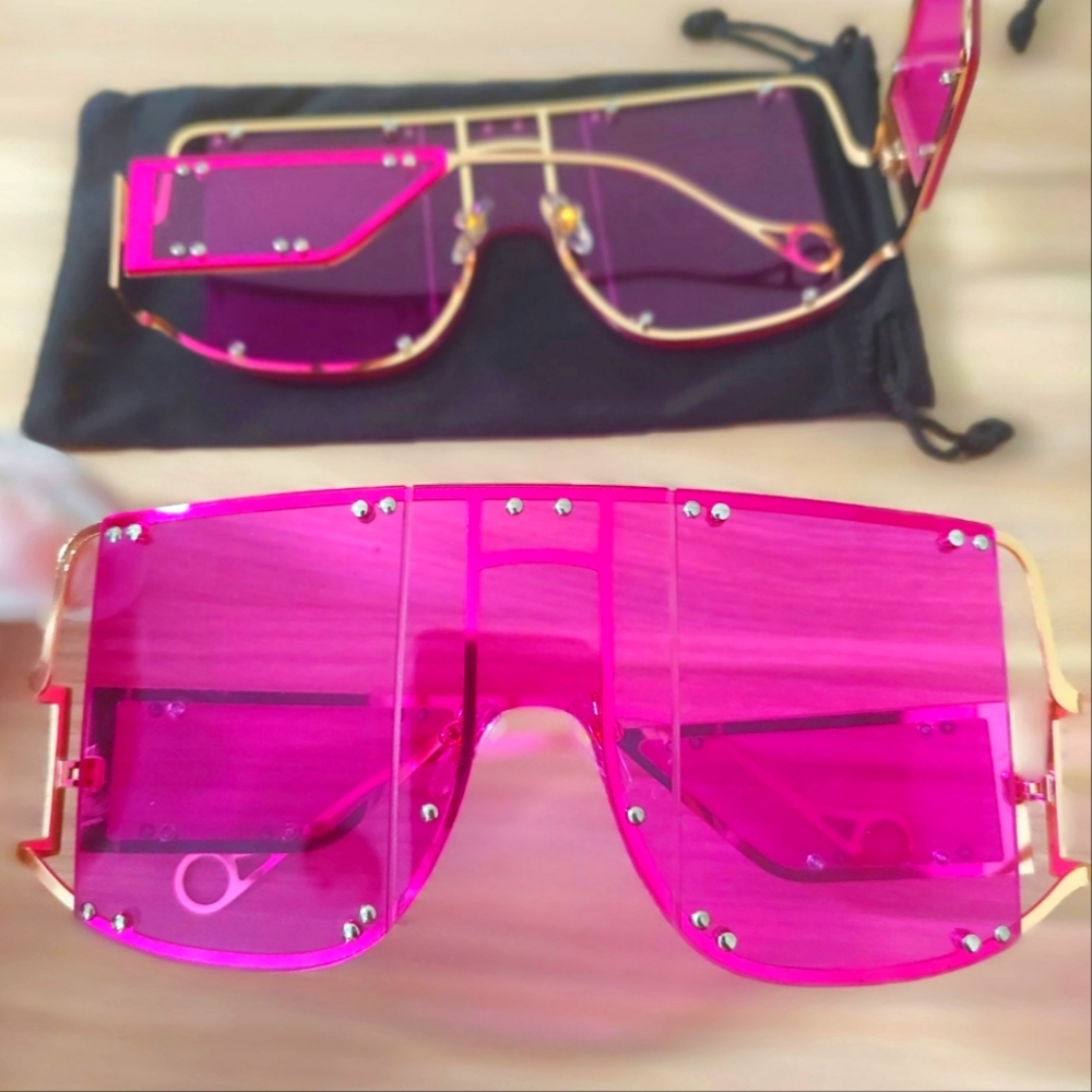 Pink Square Sunglasses
